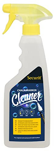 SECURIT - Detergente Spray - Per Pennarelli a Gesso Liquido - Per Bar, Ristoranti, Pub, Negozi, Casa - 500 ml