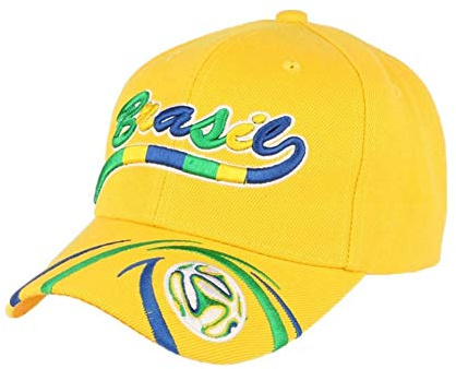 PAYS Casquette Bresil Foot Jaune Verte et Bleu - Mixte