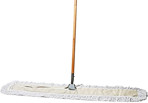 Tidy Tools Mop e spazzatrice per pavimenti, 48 pollici. Mop antipolvere per pavimenti in legno, testa di mocio in cotone, manico in legno, mocio industriale a secco per la pulizia dei pavimenti e