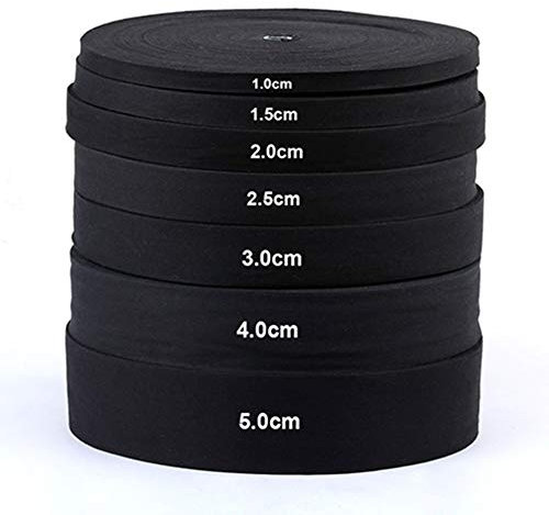 Egurs 100 Meter/roll Baumwollband Baumwollkordel Schrägband Dekoband Kein Fischgrätenmuster 100% Baumwoll Gurtband Baumwollgewebe Schwarz 3cm