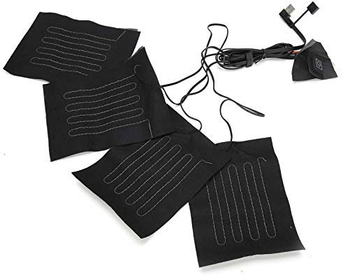 Sonew Almohadilla Térmica 4 en 1, Calentador Eléctrico, Temperatura Ajustable, Hoja Calefactora USB, Ropa Impermeable, Chaleco, Chaqueta, Almohadillas para Calentar