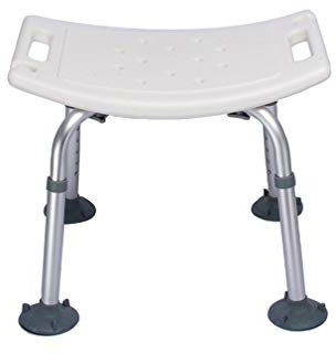 Duschstuhl für Senioren Aluminium-Rahmen Badehocker Badestuhl 6-stufig Höhenverstellbar 37-50cm Duschsitz Badhilfe Rutschfest Duschsitz - Duschhilfe für die Dusche - 150kg