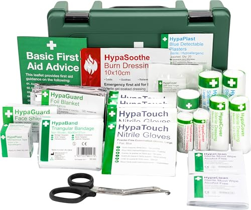 Safety First Aid Group K3170SM Economy Catering Kitchen First Aid Kit, Small Fully-Stocked 1-10 Persons British Standard