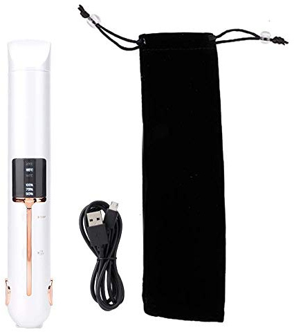 Plancha de pelo USB 3 en 1, mini rizador de pelo inalámbrico portátil, plancha plana con pantalla LED para viajes familiares y salón de belleza