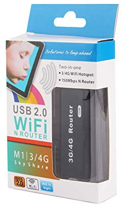 Estink Router WiFi Intelligente, Hotspot WiFi WLAN 3G/4G Portatile, Compatibile con HSDPA/HSUPA/HSPA+, CDMA EVDO Rev A/B, Riconosce Automaticamente ADSL/DHCP e WAN/LAN