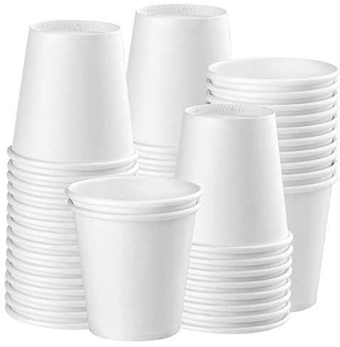 [Paquete de 50] Vasos de baño de 3 onzas, vasos de papel, vasos de agua de papel desechables, tazas de café caliente de papel, tazas de papel espresso, vasos desechables para enjuague bucal, vasos de