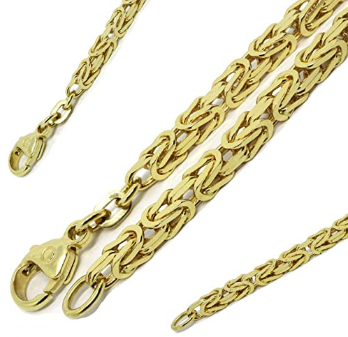 G J Collier Königskette 585 14Karat B: 2,50mm L: 50-60cm massiv Echtgold Gelbgold Halskette Gold für Damen Herren Made in Germany (60.00)