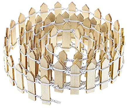 Dtoterul Mini Recinzione in Legno 90 cm Mini Recinto in Legno in Miniatura Piccola Recinzione in Legno Miniatura da Giardino Recinzione Staccionata in Legno Decorazione da Giardino