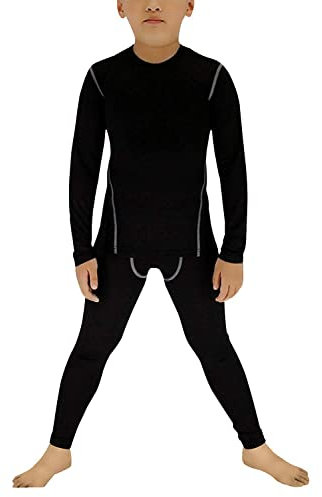 YUSHOW Set di Compressione per Bambini Intimo Termico Maglia Termica Bambino Pantaloni Sci Ragazzo Asciugatura Rapida Calcio Completo Termico