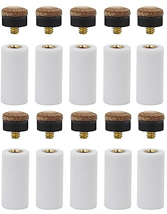 rockible 10 Stück Pool-Queue-Spitzen, Ersatz-Spitzen zum Anschrauben, zum Anschrauben, Typ Pool-Billard-Queue-Spitzen, 13mm