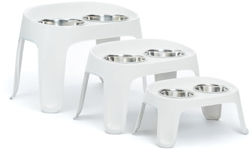 Knuffelwuff Highbar Futterstation Small 2X 950ml - Hundenapf erhöht mit rutschfestem Silikon - Doppelnapf - Trinknapf und Futternapf für Grosse, mittelgroße und kleine Hunde
