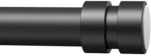 BRIOFOX Tension Curtain Rod Adjustable 32 to 62 inch - Spring Tension Shower Curtain Rod for Window or Bathroom No Drilling Non Slip, Matte Black