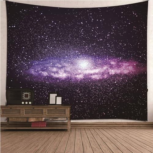 Mesnt Wandbehang Groß, Sternenhimmel-Universum Wohnkultur Wandteppiche Wandkunst für Zimmer (Violett Schwarz, 260 x 240 cm)