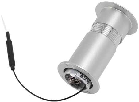 Mirilla con Visor de Puerta, Cámara con Visor de Ojo de Puerta WiFi con Visión Nocturna con Detección de Movimiento de 2 Vías, Cámara con Orificio para Ojo de Puerta de (SILVER)