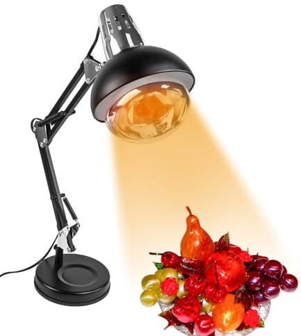 DUEBEL Lampe chauffante pour la fabrication de bonbons - Chauffe-bonbons abordable, idéal pour les débutants en art du sucre, de la pâtisserie et de la confiserie - Plaqué noir et argent