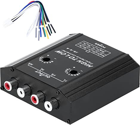 Convertitore Di Impedenza A 4 Zohisin Per Auto Stereo Adattatore Alto E Basso 12V Con Filtro Di Frequenza Conversione Senza Rumori Per Lettore Di Cassette Scheda Vcd Dvd Dim
