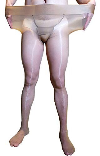 BESYFAY Herren 8 Den Glänzend Nylon Strumpfhosen Shining Öl Glanz Strumpfhose Hohe Taille Feinstrumpfhose