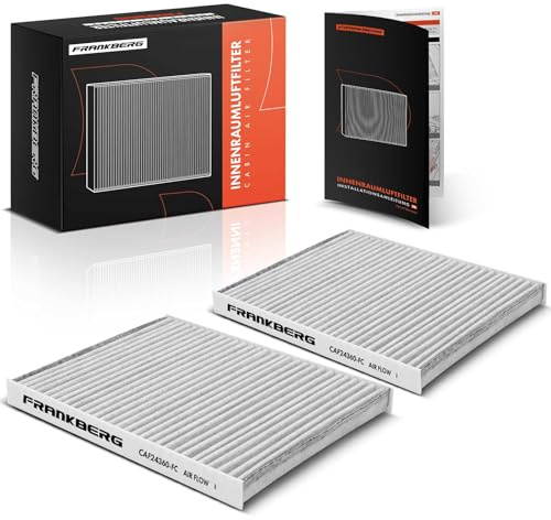 Frankberg 2x Innenraumfilter mit Aktivkohle H1BH19G244AA | Kompatibel mit Fiesta V Van, Tourneo Courier B460 MPV, Fiesta VI Van, B-Max JK, Puma CF7 J2K, Fiesta VII Van, Ecosport