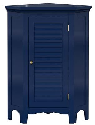 Teamson Home Glancy Eck-Standschrank, Marineblau | Holzwerkstoff, Metall