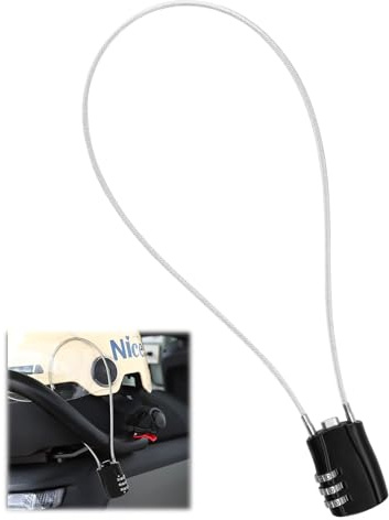 Padlock 4 Digit Combination Bike Lock with 19.7 in Cable, Padlocks with Code Lcok for Outdoor, Scooter, Bicycle, Ski, Cycle, Chain Rope Lock, Trash Can Lid, Bin, Gym Locker, Luggage, Helmet