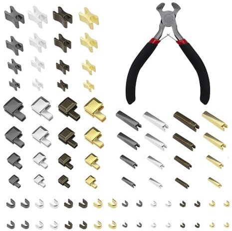 80 Stück Reißverschluss Reparaturset,Reißverschluss Stopper Mehrfarbig Reißverschluss Endstück mit Oberschneider Reißverschluss Ersatzteile für Jacken Mäntel Zelte Taschen Gepäck