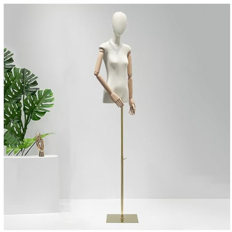 schneiderpuppe Schneiderpuppe Schaufensterpuppe Damenbüste Weiblich, Höhe Verstellbar Von 59'' Bis 78'' Schneider Dummy Torso Schneiderbüste Mit Abnehmbarem Drehkopf for Clothing Shop Dresses(Gold,A)