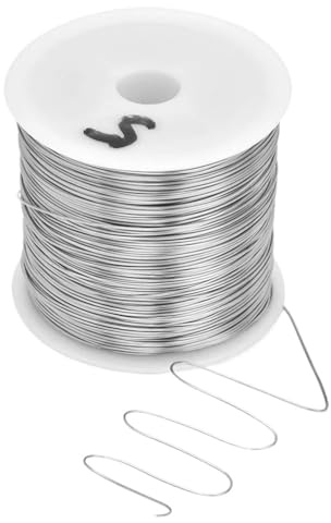 MULANGDI Alambre de Acero Inoxidable de Calibre 20, 22, 24 y 28 de dureza Media for Hacer Joyas, proyectos de Manualidades y bisutería, de 40 a 100 m.(22gauge(0.8mm) 40M)