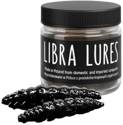 Libra Lures Larva 30mm | Forellenköder Supersoft | Inhalt: 15 Stück | Aroma: Käse | Farbe: 040 / Black