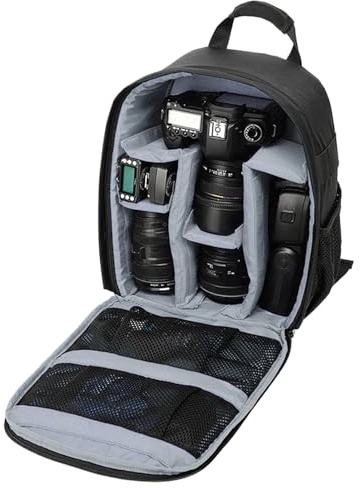 Generico Zaino Fotocamera per Viaggi,Borsa a Tracolla per Fotografi con Chiusura a Zip | Organizzatore Multifunzione con Zip per DSLR adatto a Uomini Donne Ragazzi Ragazze Sportivi