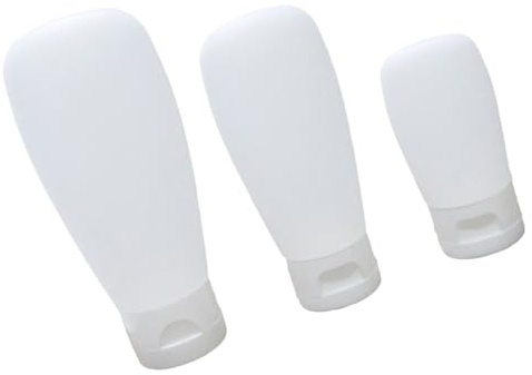 Gatuida Lot De 3 Flacons De Silicone Vides Rechargeables Bouchon à Clapet Pour Lotion Et Cosmétiques, Étanches, Portables, Adaptés Aux Voyages Et Activités De Plein Air