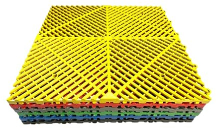 Dalles De Sol Emboîtables For Garage, Tapis De Drainage Modulaire, Revêtement De Sol Antidérapant En Polypropylène, Capacité De Charge De 5 000 Kg, 40 X 40 X 1,8 Cm(4pieces)