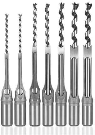 Vibsky Quadratisches Schlangenbohrer-Set, HSS-Holzbearbeitung, Stemmeißel für quadratische Löcher, 6–16 mm (6 mm)