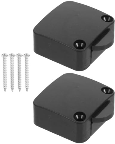 Homoyoyo Lot de 2 Interrupteurs de Porte Noir 2a 12v-250v pour Éclairage Automatique D’armoire, Commande Lumière Placard, Installation 4 Vis, Compatible Meubles et Tiroirs Lumineux