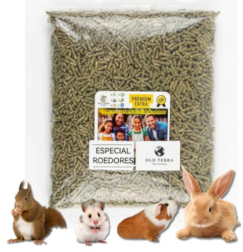 OLD TERRA NATURAL_Mezca Mix Comida Premium para Conejos | Nutrición Super Equilibrada para Salud Óptima | Ideal para Cobayas y Otros Roedores | Bolsa Zip Conserva Frescura | 1kg