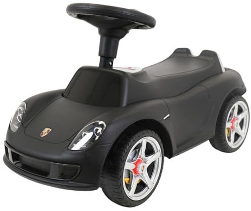 Bandits & Angels Porsche Carrera GT Rutshauto ab 1 Jahr für Jungen und Mädchen – Funktionierende Scheinwerfer – Hochwertige Kunststoffräder – Für drinnen und draußen geeignet (Schwarz)