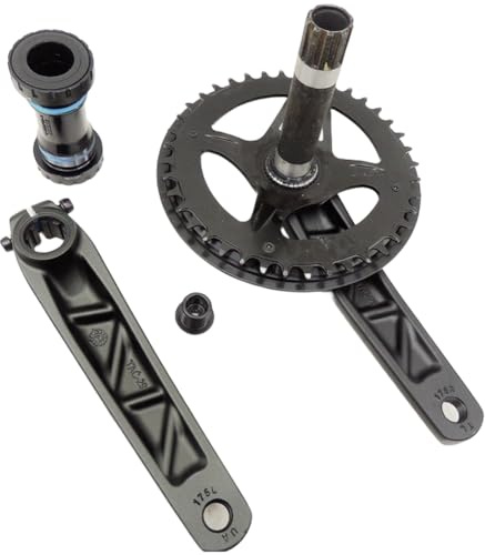 Lecreatekit MTB-Kurbelgarnitur aus Aluminiumlegierung, 175 mm mit 40T schmalem, breitem Kettenblatt für Hollowtech II Tretlager, leichter schwarzer Kurbelarm für Mountainbike