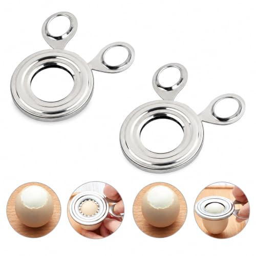 2PCS Egg Topper Cutter, Boiled Egg Cutter, Stainless Steel Egg Cutter, Shell Remover and Top Opener, Multifunctional Egg Shell Scissors Slicer, Essential Kitchen Supplies