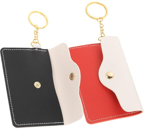 VICASKY Porte-Monnaie Lot de 2 Pièces Petit et Fiable en Cuir PU avec Anneau Métallique Design Unique et Élégant pour Usage Quotidien et Voyage