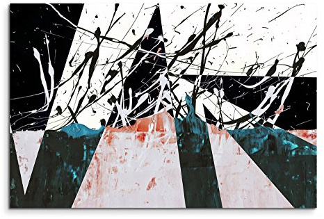 Paul Sinus Art 120x80cm Leinwandbild Leinwanddruck Kunstdruck Wandbild schwarz türkis weiß rot