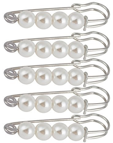5 Stücke Perlen aus aus Große Sicherheitsnadel Brosche Schal Clip Pin, Anstecknadeln Schmuck