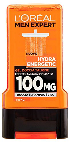 L'ORÉAL Paris Men Expert Hydra Energetic Gel Doccia Uomo, Taurina Effetto Sveglia Immediato, 300 ml