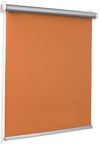 ROLLMAXXX Thermo Verdunkelungsrollo Klemmfix ohne Bohren (130 x 150 cm, Orange)