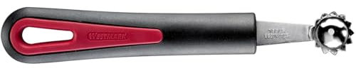 Westmark Removedor de tallo para tomates, Con borde dentado, ø 2,1 cm, longitud: 16,6 cm, Acero inoxidable/plástico, Gallant, Negro/rojo, 2920220