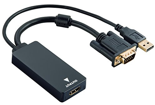 Hama Cable Adaptador Entrada VGA y USB, Salida HDMI, Negro