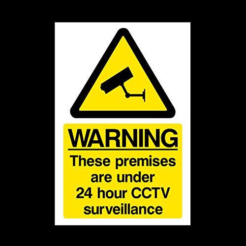 2x CCTV 24 hour Surveillance Sign - Self Adhesive Sticker - (A6) 100x150mm (MISC12)