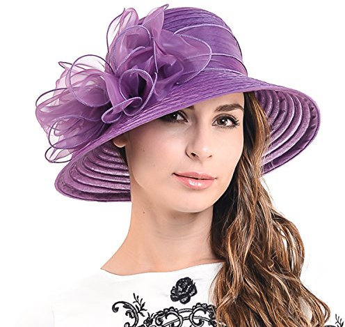 Ascot Derby Kirche Glocke Hüte Bowknot Kleid Hochzeit Party Sonnenhüte S051 (Lila)