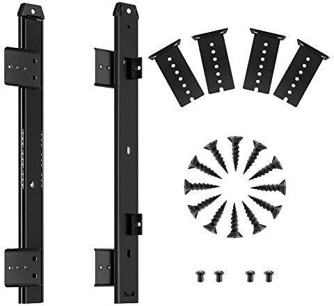 FRMSAET Heavy Duty 305/355/405/455 mm Thickness Steel Construction Ball Bearing Keyboard Slides Keyboard Drawer Slides Tray Accessories Cabinet Furniture Hardware Rails (305 mm, Black)
