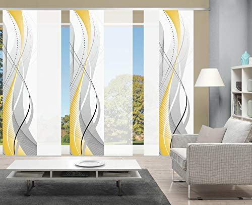 wohnfuehlidee 6er-Set Schiebegardine WuXi Blickdicht, Höhe 245 cm, gelb