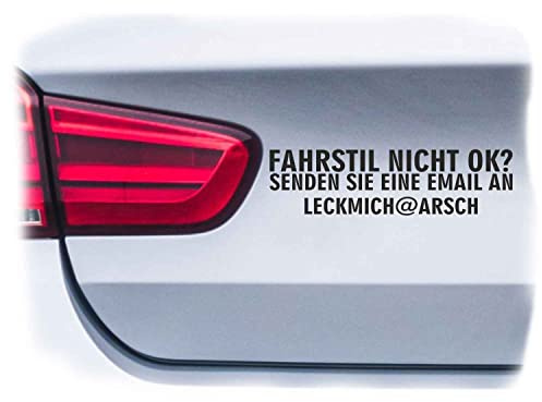 WB wohn trends Auto-Aufkleber, Fahrstil Nicht ok? Tuning-Scene Tuner, dunkelblau, 15cm breit, Farbe und Größe wählbar, KFZ-Sticker LKW Spruch