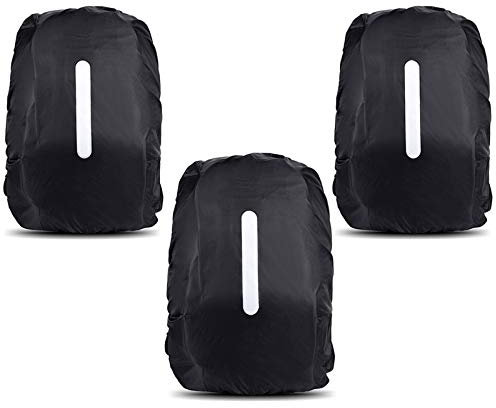 Dadabig Housse de Sac à Dos Réfléchissante, 3 Pcs Housse de Sac à Dos, Housse de Protection Imperméable Étanche Anti-Poussière Résistant à l'abrasion Durable pour Camping, Randonnée, Voyage, Cyclisme